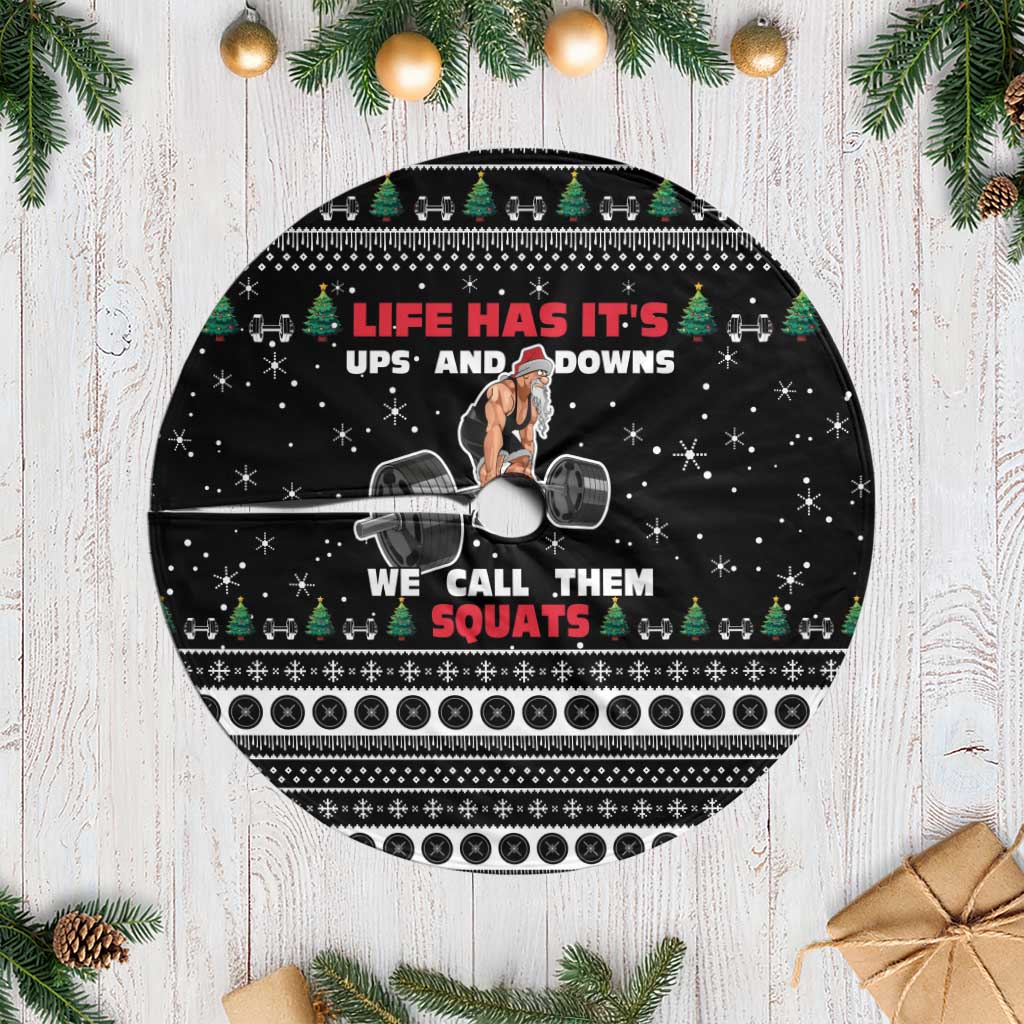 Santa Claus Love Gym Tree Skirt Christmas Santa Does Weightlifting DT04 - Wonder Print Shop