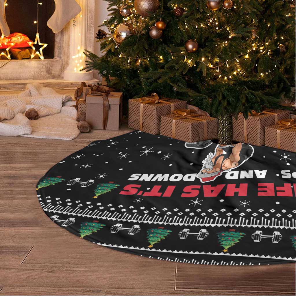 Santa Claus Love Gym Tree Skirt Christmas Santa Does Weightlifting DT04 - Wonder Print Shop