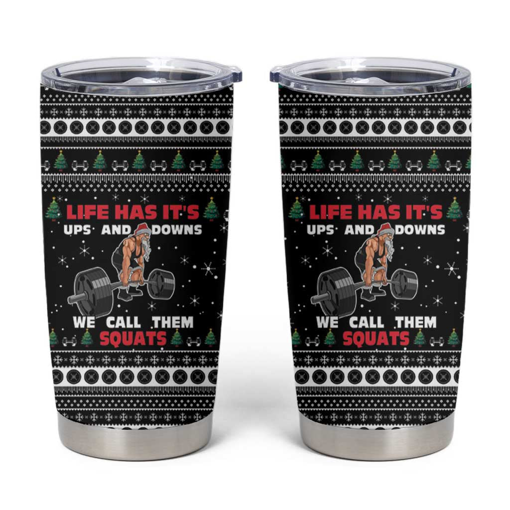 Santa Claus Love Gym Tumbler Cup Christmas Santa Does Weightlifting DT04 - Wonder Print Shop