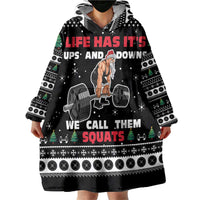 Santa Claus Love Gym Wearable Blanket Hoodie Christmas Santa Does Weightlifting DT04 - Wonder Print Shop