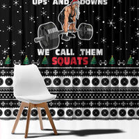 Santa Claus Love Gym Window Curtain Christmas Santa Does Weightlifting DT04 - Wonder Print Shop