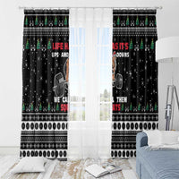 Santa Claus Love Gym Window Curtain Christmas Santa Does Weightlifting DT04 - Wonder Print Shop