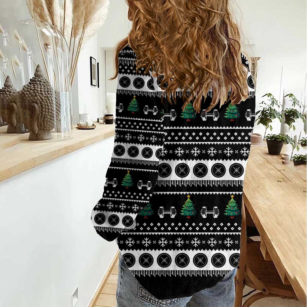 Santa Claus Love Gym Women Casual Shirt Christmas Santa Does Weightlifting DT04 - Wonder Print Shop