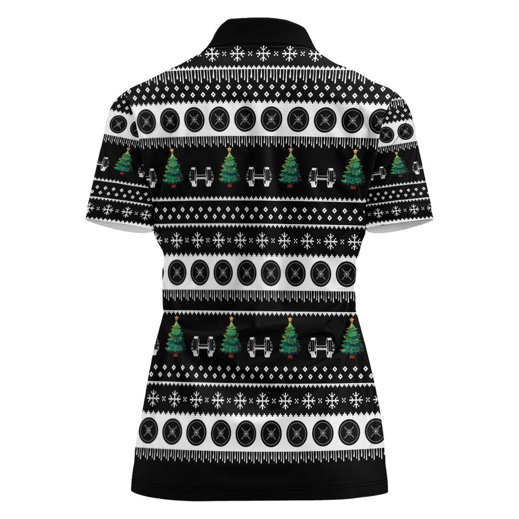 Santa Claus Love Gym Women Polo Shirt Christmas Santa Does Weightlifting DT04 - Wonder Print Shop