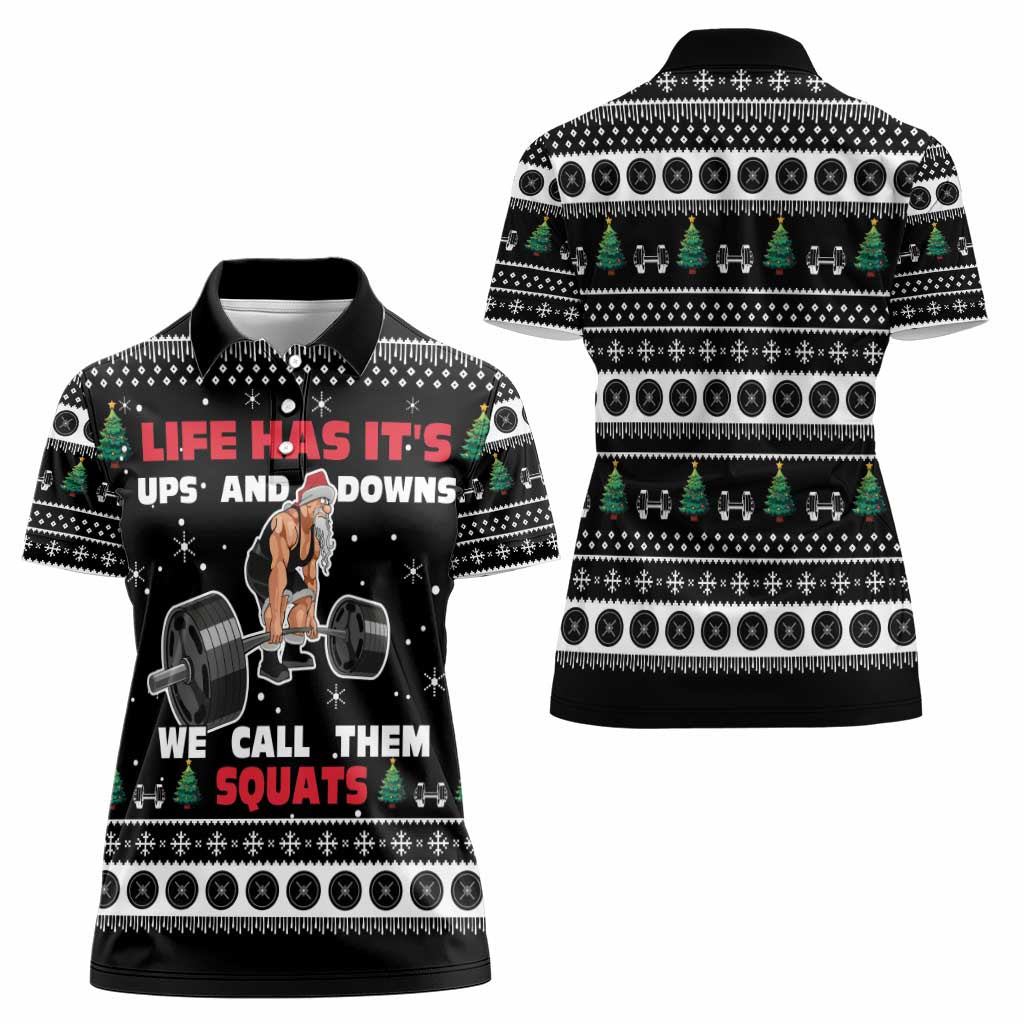 Santa Claus Love Gym Women Polo Shirt Christmas Santa Does Weightlifting DT04 - Wonder Print Shop