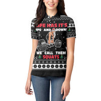 Santa Claus Love Gym Women Polo Shirt Christmas Santa Does Weightlifting DT04 - Wonder Print Shop