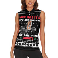 Santa Claus Love Gym Women Sleeveless Polo Shirt Christmas Santa Does Weightlifting DT04 - Wonder Print Shop