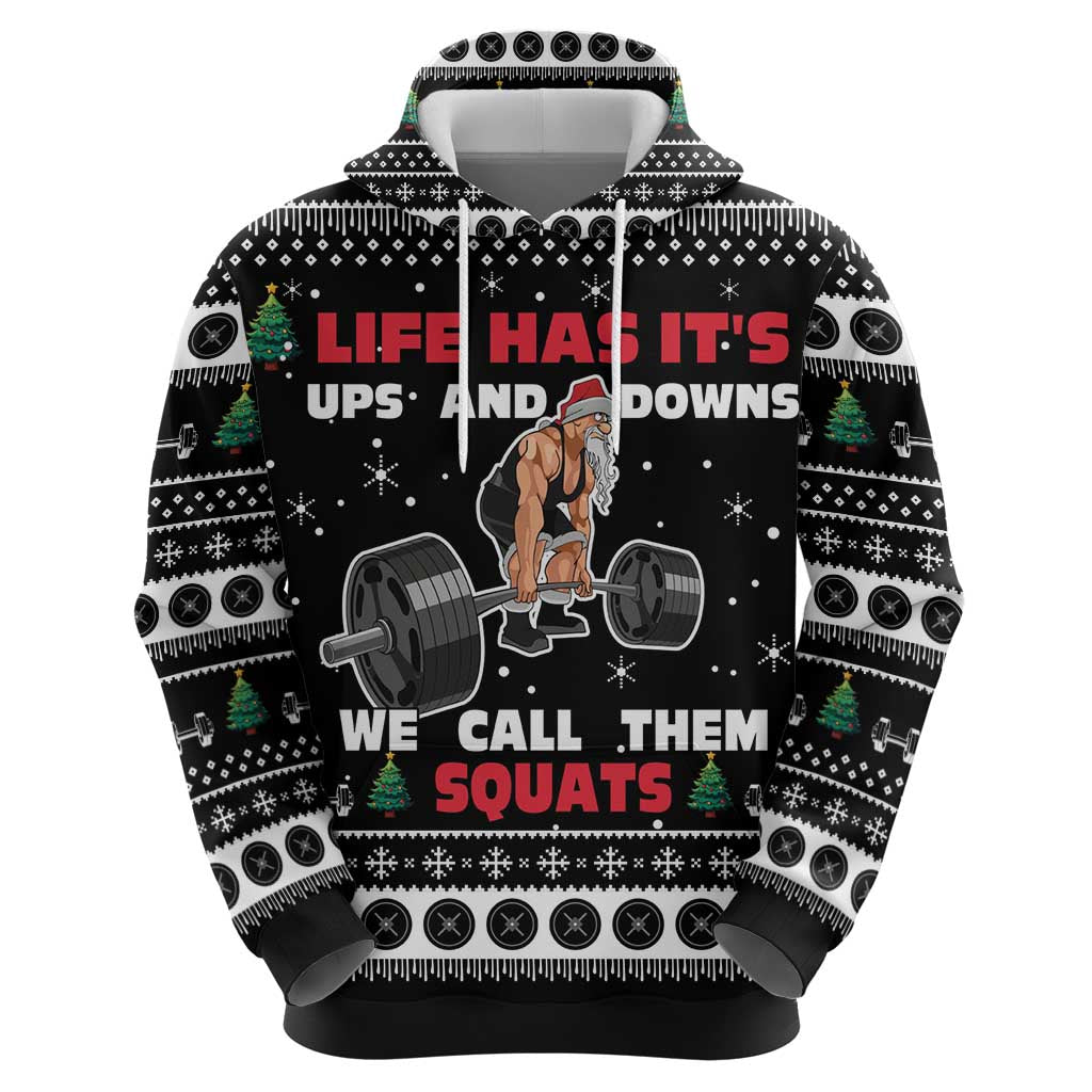 Santa Claus Love Gym Zip Hoodie Christmas Santa Does Weightlifting DT04 - Wonder Print Shop