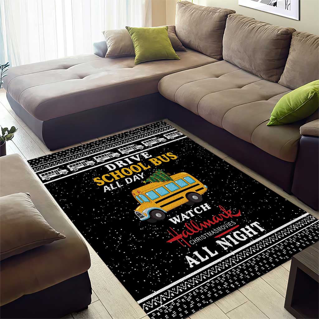 Drive School Bus All Day Area Rug Watch Hallmark Christmas Movies All Night DT04 - Wonder Print Shop