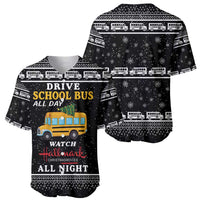Drive School Bus All Day Baseball Jersey Watch Hallmark Christmas Movies All Night DT04 - Wonder Print Shop
