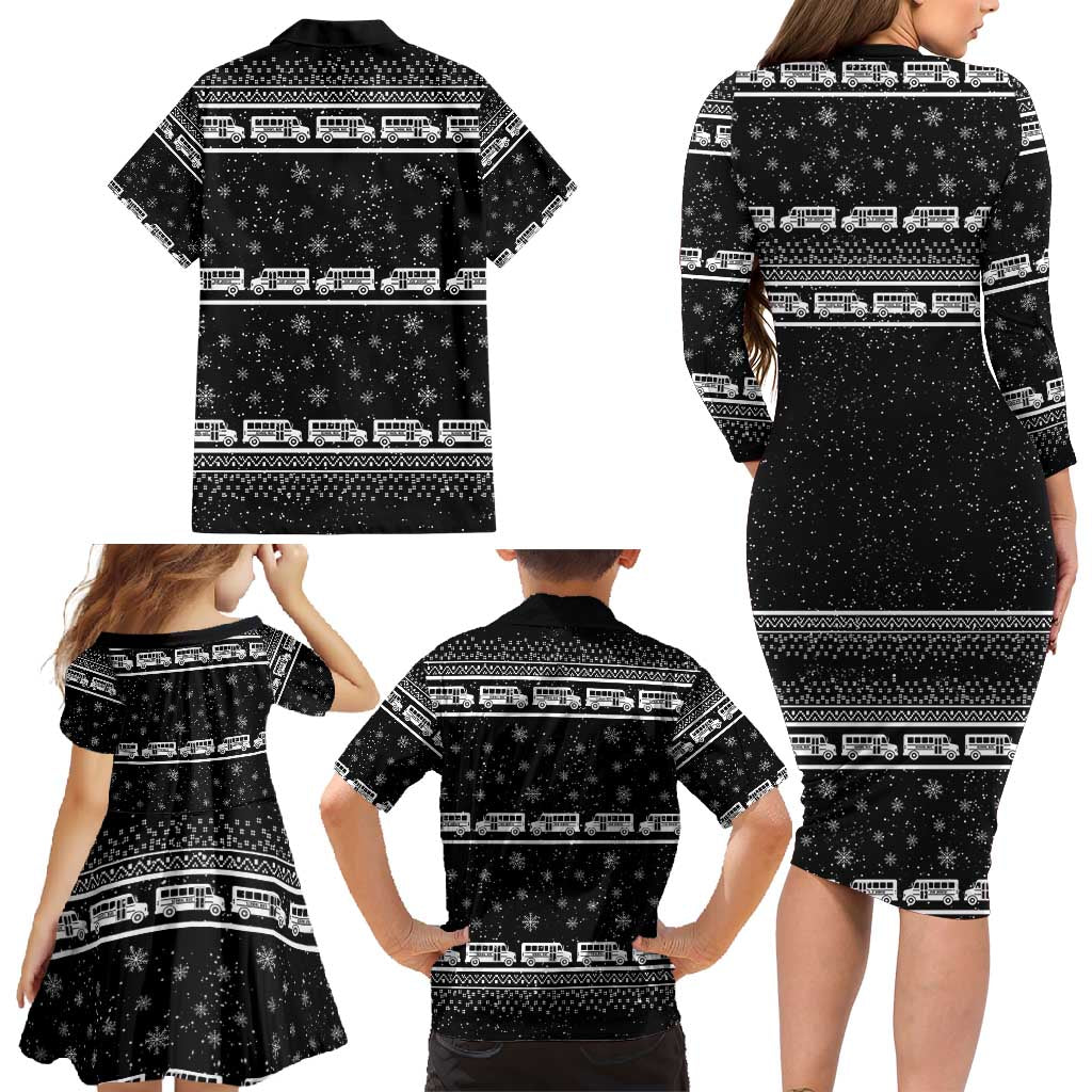 Drive School Bus All Day Family Matching Long Sleeve Bodycon Dress and Hawaiian Shirt Watch Hallmark Christmas Movies All Night DT04 - Wonder Print Shop