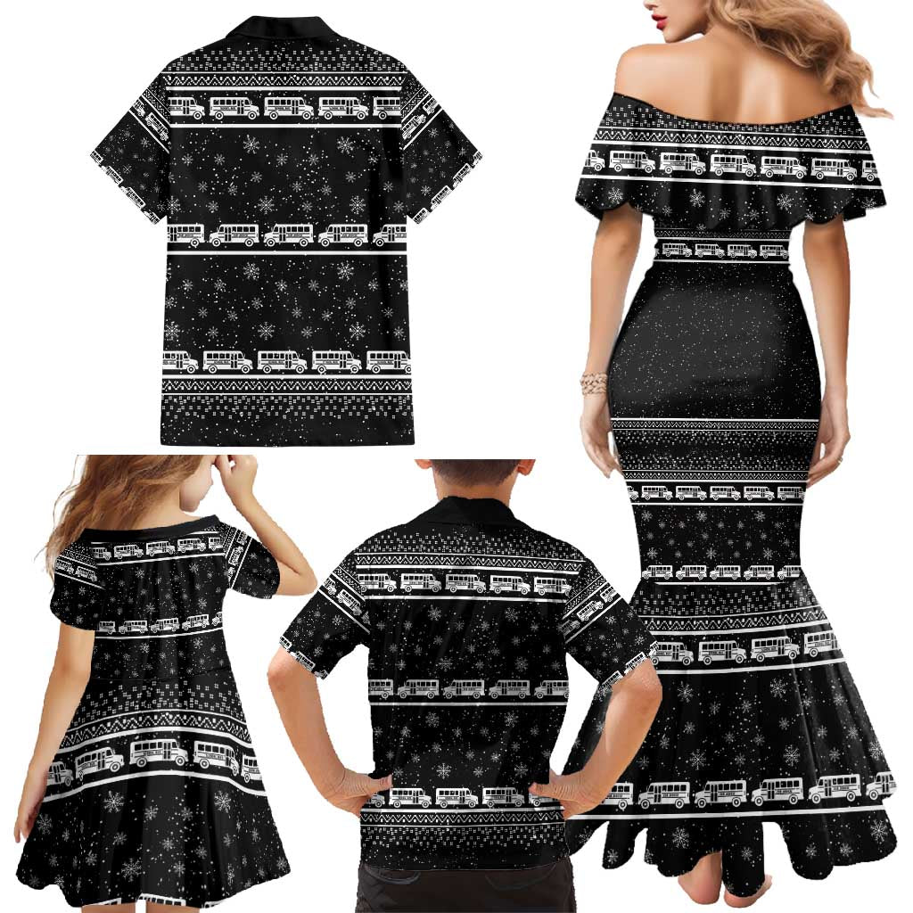 Drive School Bus All Day Family Matching Mermaid Dress and Hawaiian Shirt Watch Hallmark Christmas Movies All Night DT04 - Wonder Print Shop