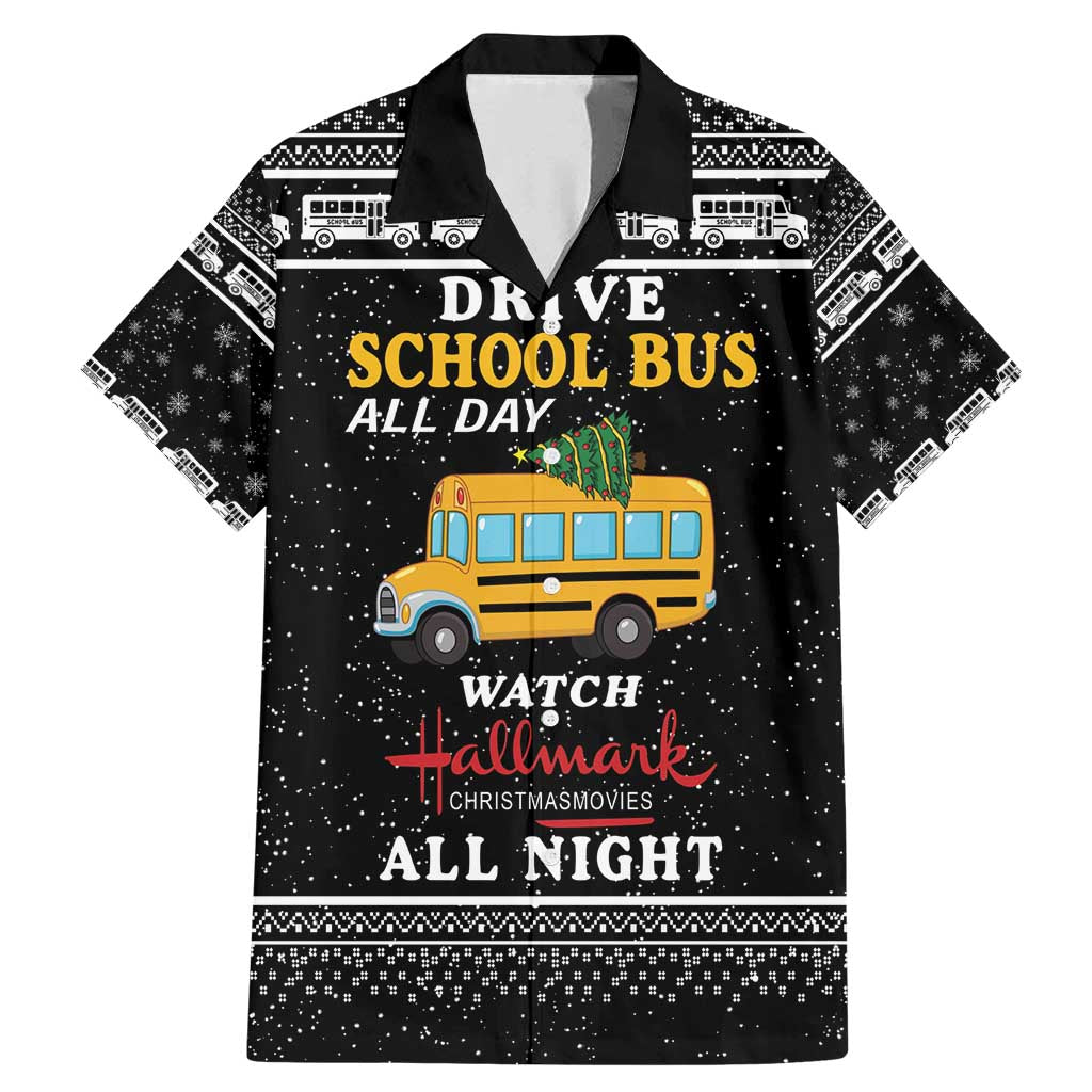 Drive School Bus All Day Family Matching Mermaid Dress and Hawaiian Shirt Watch Hallmark Christmas Movies All Night DT04 - Wonder Print Shop