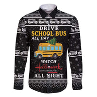 Drive School Bus All Day Family Matching Off Shoulder Maxi Dress and Hawaiian Shirt Watch Hallmark Christmas Movies All Night DT04 - Wonder Print Shop