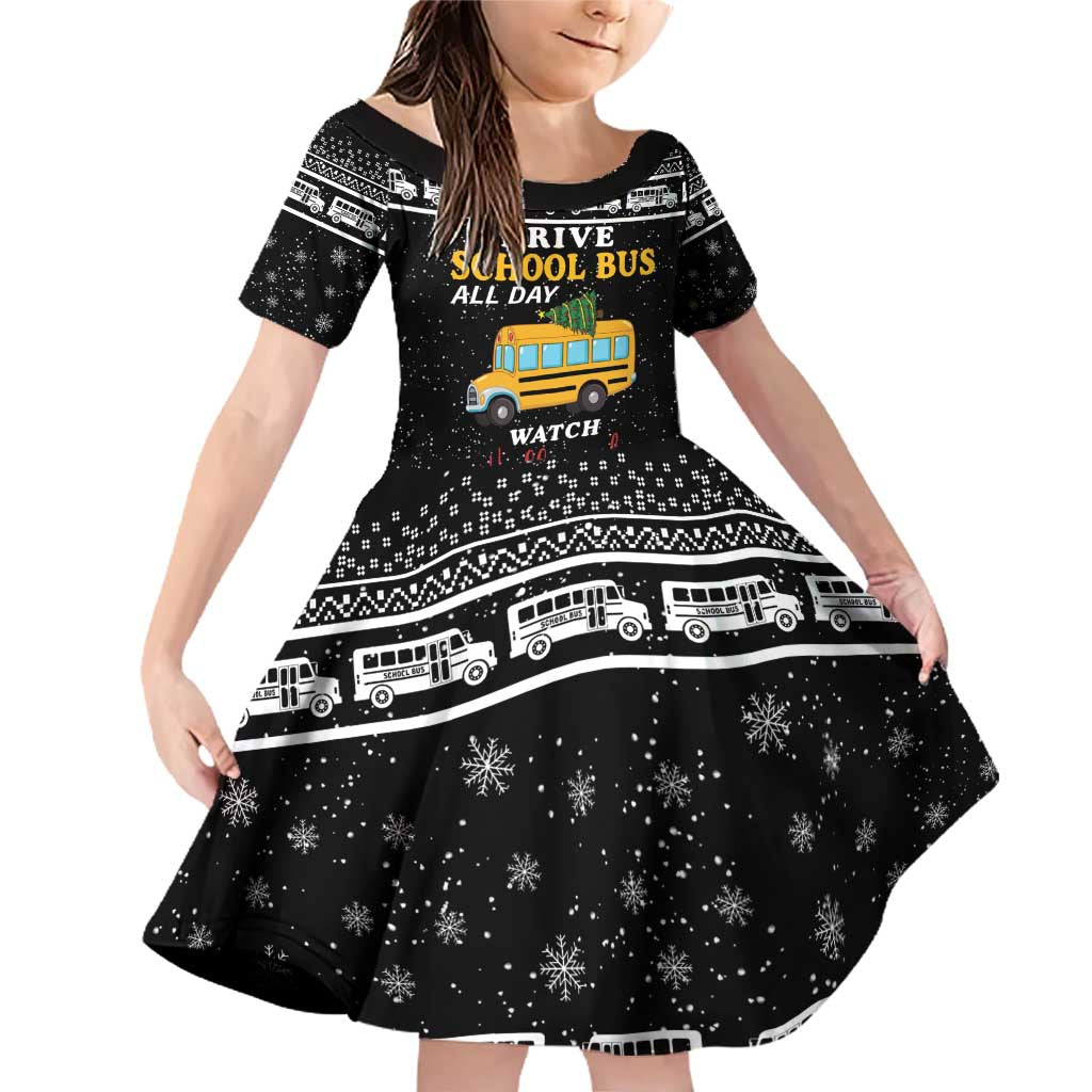 Drive School Bus All Day Family Matching Off Shoulder Short Dress and Hawaiian Shirt Watch Hallmark Christmas Movies All Night DT04 - Wonder Print Shop