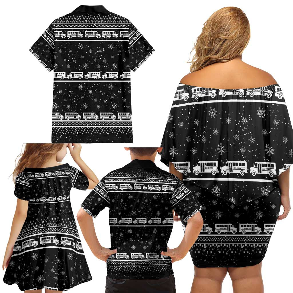 Drive School Bus All Day Family Matching Off Shoulder Short Dress and Hawaiian Shirt Watch Hallmark Christmas Movies All Night DT04 - Wonder Print Shop
