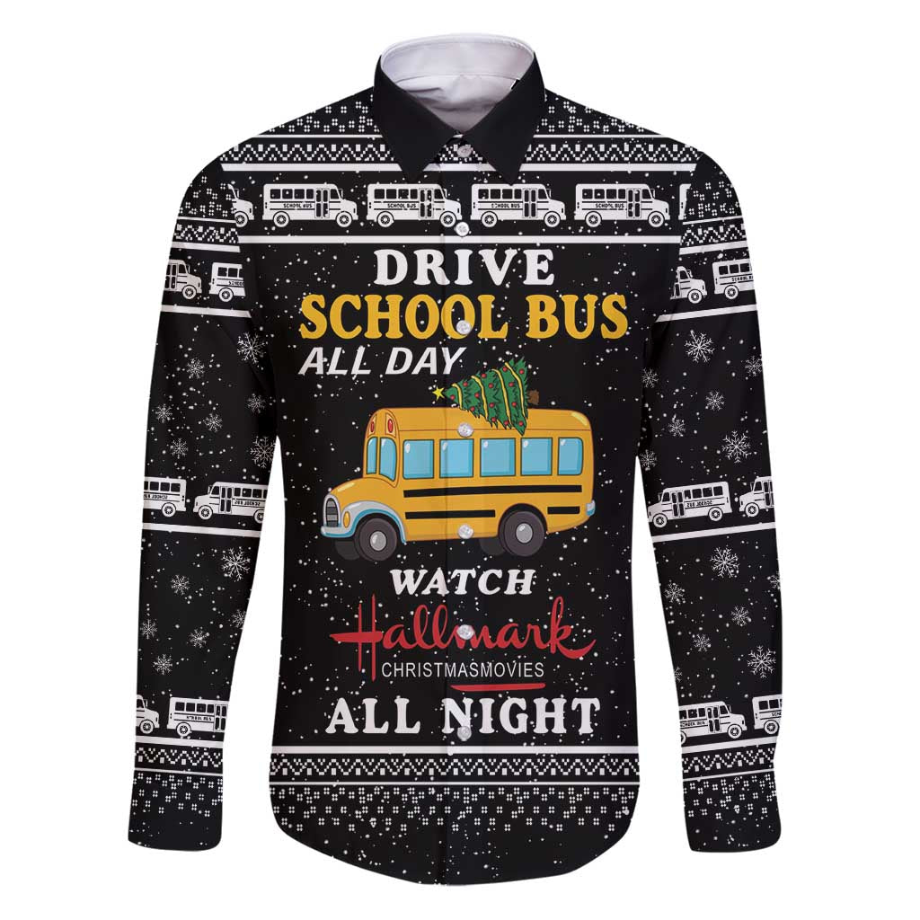 Drive School Bus All Day Family Matching Puletasi and Hawaiian Shirt Watch Hallmark Christmas Movies All Night DT04 - Wonder Print Shop