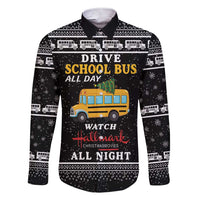 Drive School Bus All Day Family Matching Short Sleeve Bodycon Dress and Hawaiian Shirt Watch Hallmark Christmas Movies All Night DT04 - Wonder Print Shop