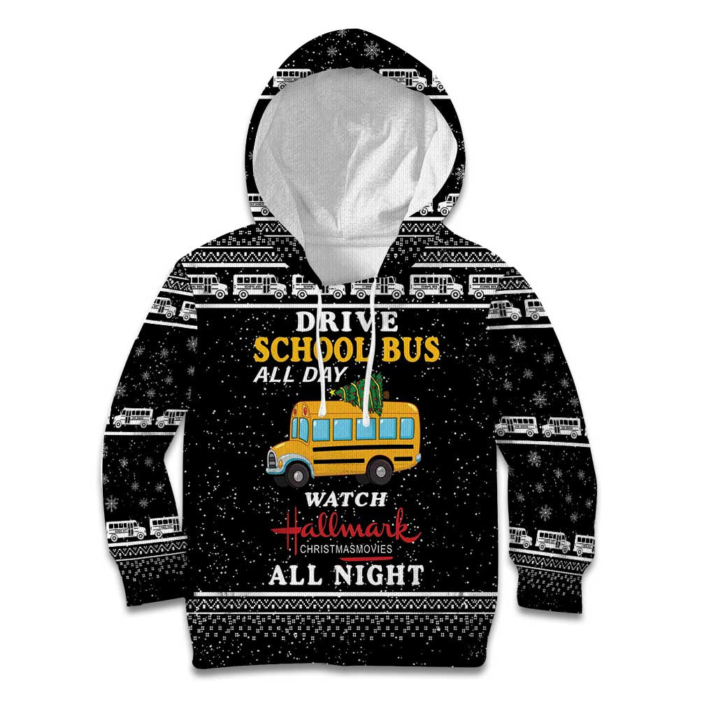 Drive School Bus All Day Kid Hoodie Watch Hallmark Christmas Movies All Night DT04 - Wonder Print Shop