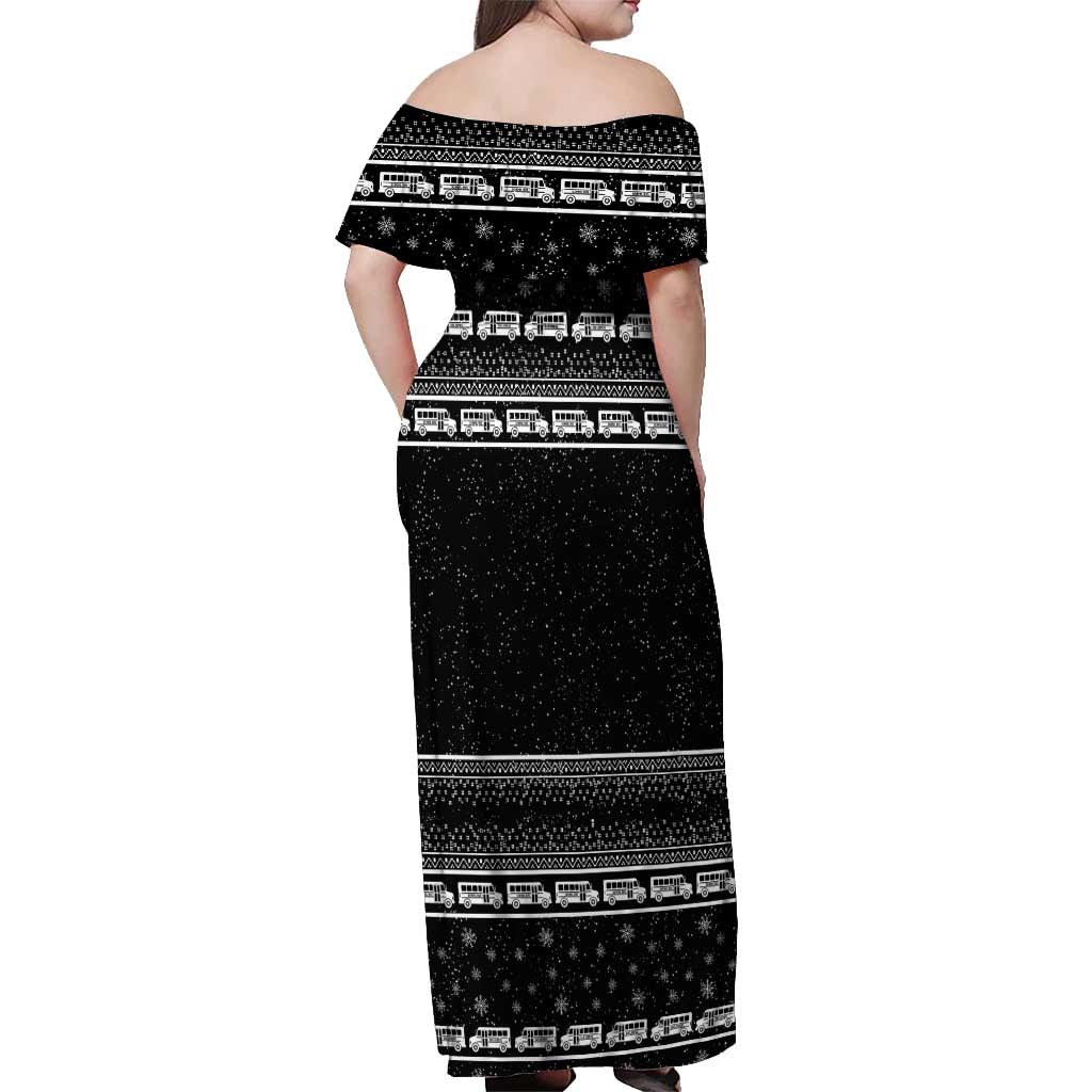 Drive School Bus All Day Off Shoulder Maxi Dress Watch Hallmark Christmas Movies All Night DT04 - Wonder Print Shop
