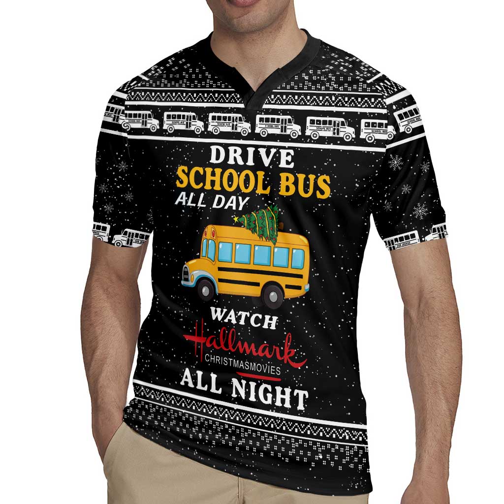 Drive School Bus All Day Rugby Jersey Watch Hallmark Christmas Movies All Night DT04 - Wonder Print Shop