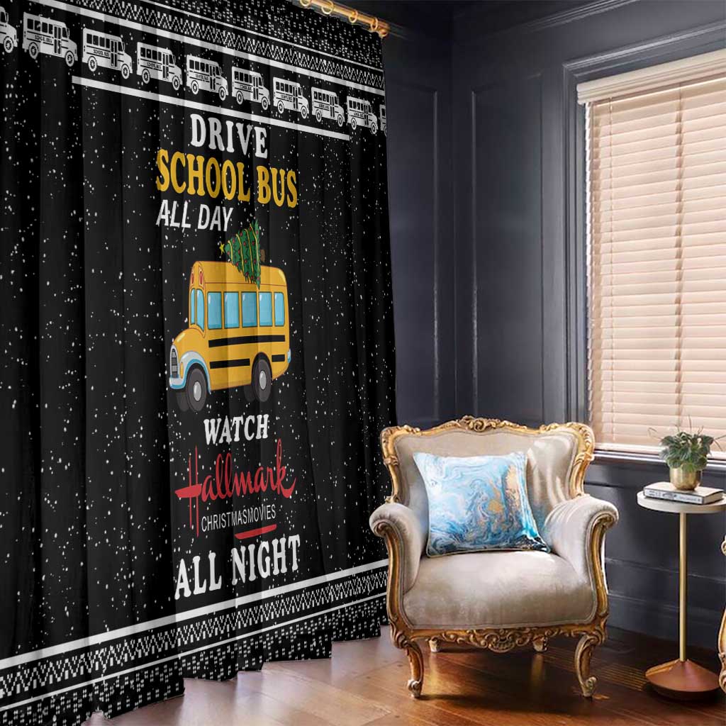 Drive School Bus All Day Window Curtain Watch Hallmark Christmas Movies All Night DT04 - Wonder Print Shop