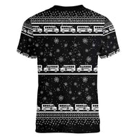 Drive School Bus All Day Women V-Neck T-Shirt Watch Hallmark Christmas Movies All Night DT04 - Wonder Print Shop