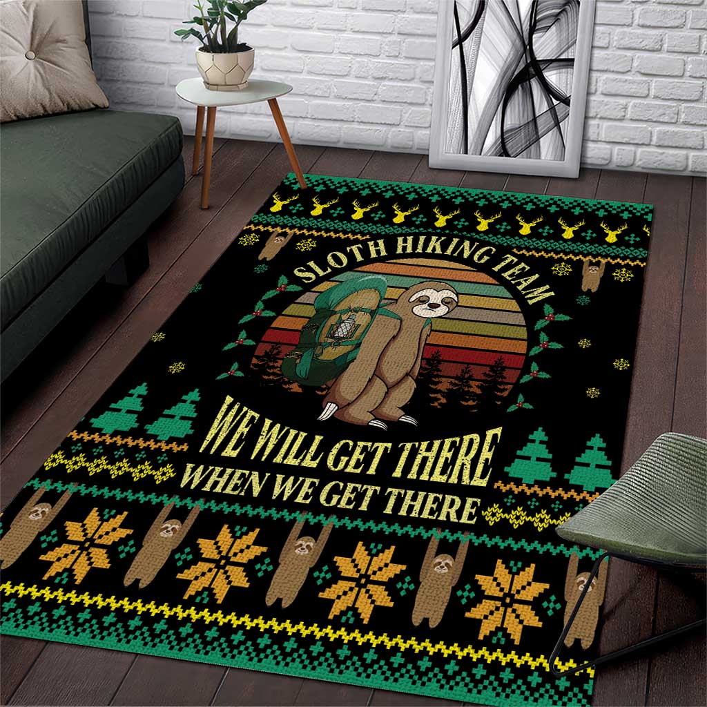 Sloth Team Christmas Holiday Area Rug Sloth Hiking Team DT04 - Wonder Print Shop