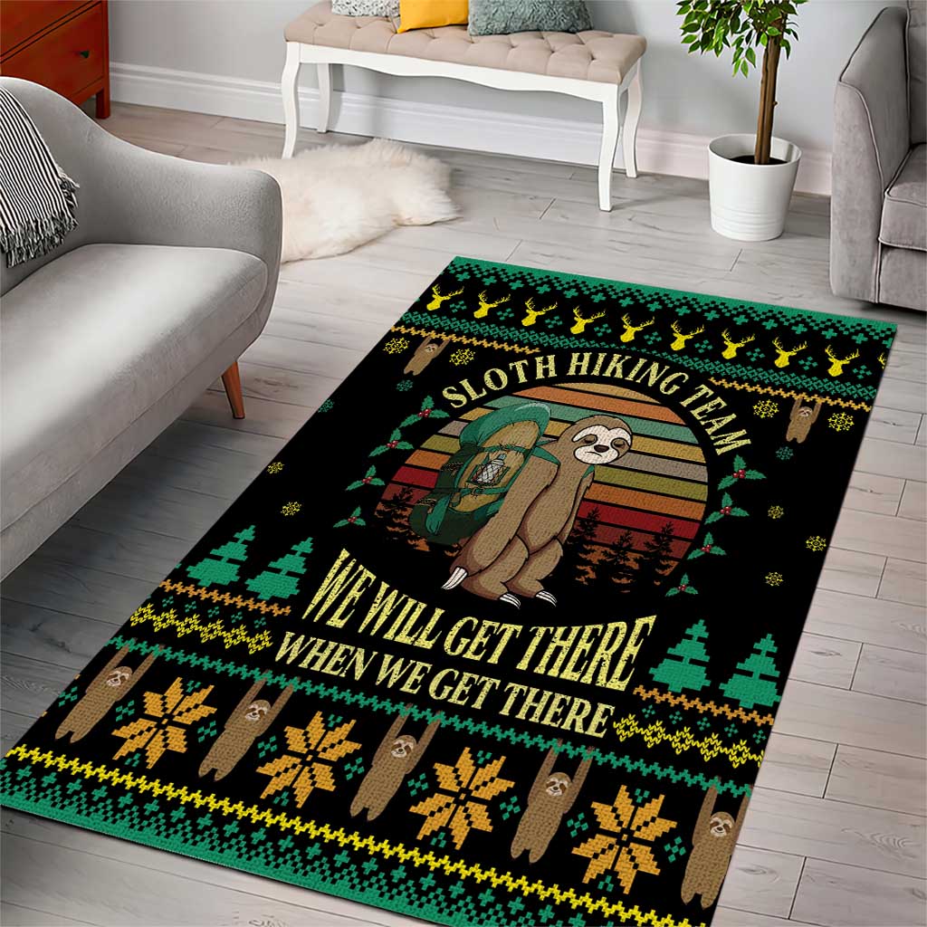 Sloth Team Christmas Holiday Area Rug Sloth Hiking Team DT04 - Wonder Print Shop