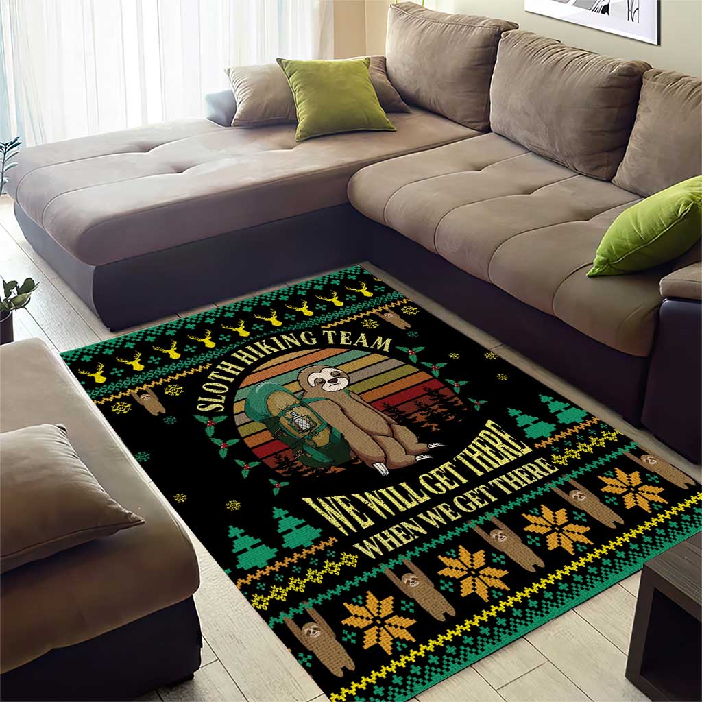 Sloth Team Christmas Holiday Area Rug Sloth Hiking Team DT04 - Wonder Print Shop
