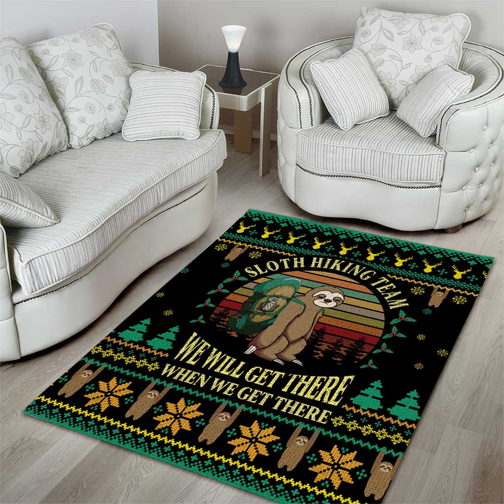 Sloth Team Christmas Holiday Area Rug Sloth Hiking Team DT04 - Wonder Print Shop