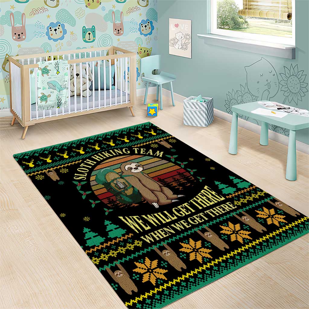Sloth Team Christmas Holiday Area Rug Sloth Hiking Team DT04 - Wonder Print Shop