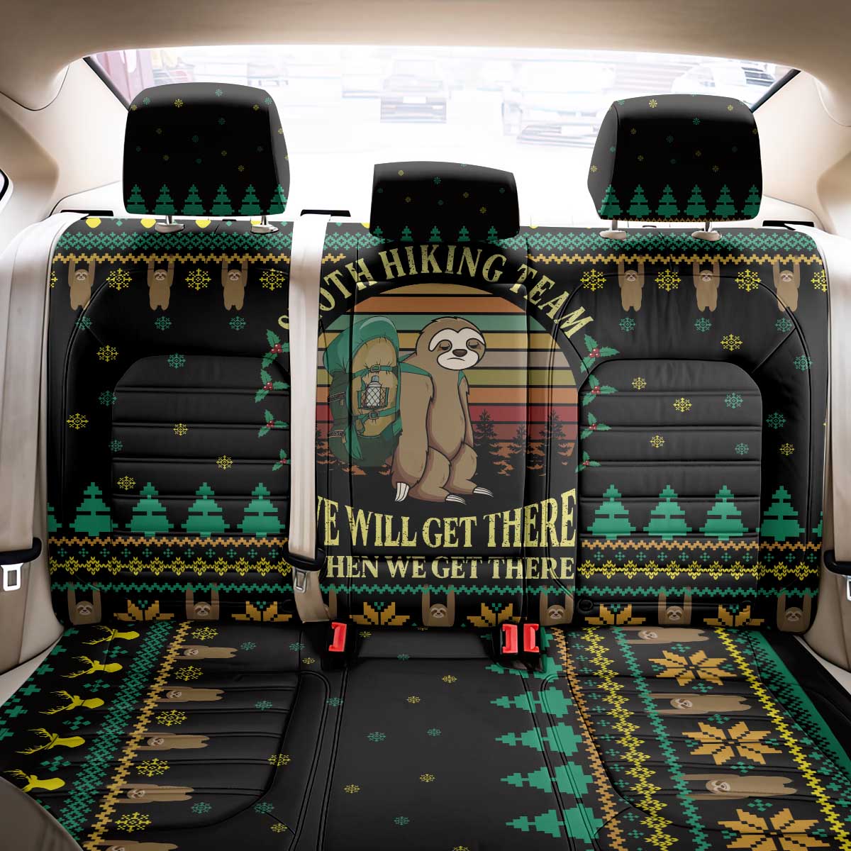 Sloth Team Christmas Holiday Back Car Seat Cover Sloth Hiking Team DT04 - Wonder Print Shop