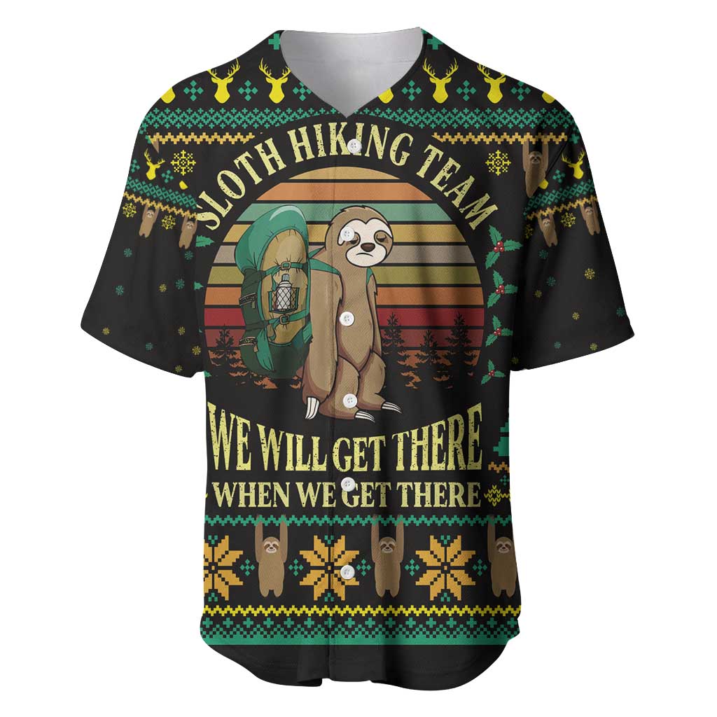 Sloth Team Christmas Holiday Baseball Jersey Sloth Hiking Team DT04 - Wonder Print Shop