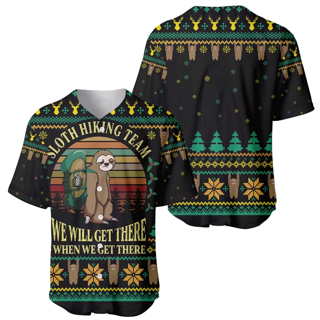 Sloth Team Christmas Holiday Baseball Jersey Sloth Hiking Team DT04 - Wonder Print Shop