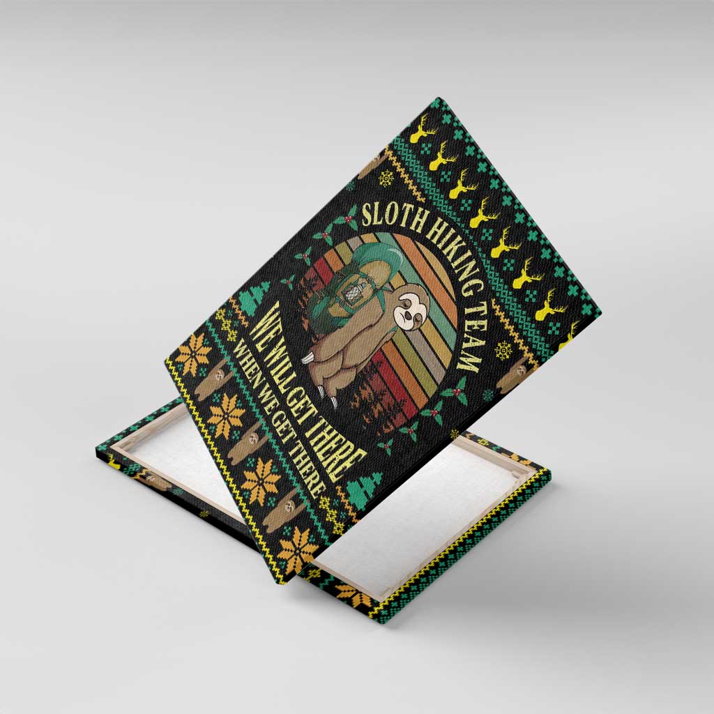 Sloth Team Christmas Holiday Canvas Wall Art Sloth Hiking Team DT04 - Wonder Print Shop