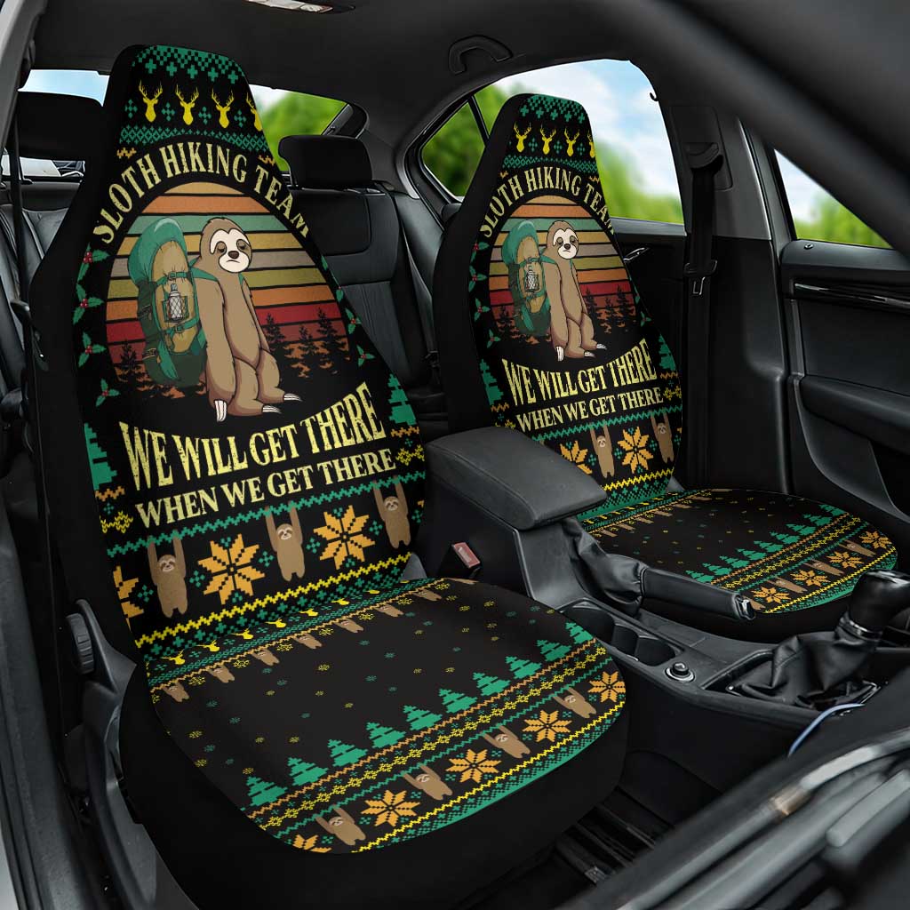 Sloth Team Christmas Holiday Car Seat Cover Sloth Hiking Team DT04 - Wonder Print Shop