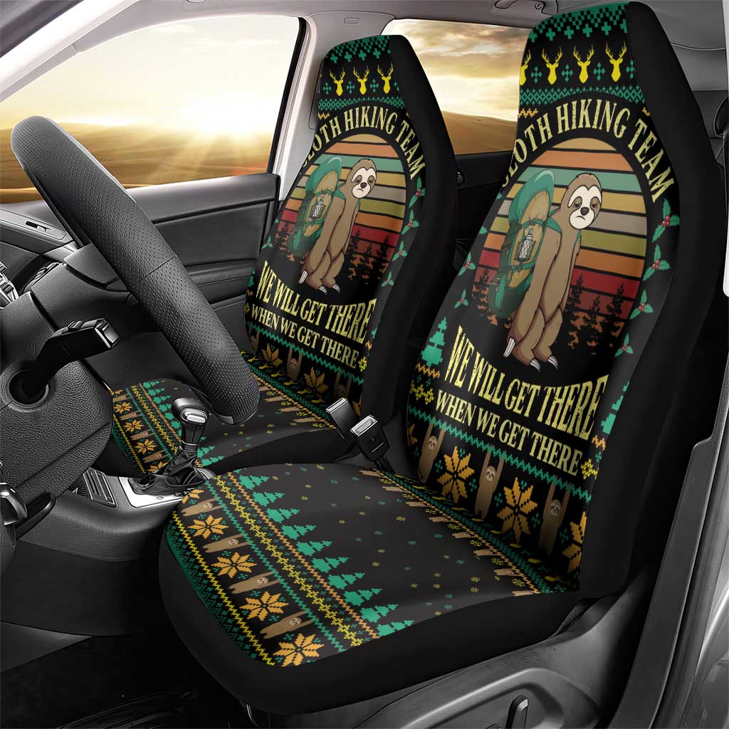 Sloth Team Christmas Holiday Car Seat Cover Sloth Hiking Team DT04 - Wonder Print Shop