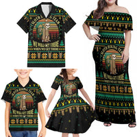 Sloth Team Christmas Holiday Family Matching Off Shoulder Maxi Dress and Hawaiian Shirt Sloth Hiking Team DT04 - Wonder Print Shop