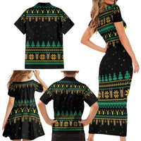 Sloth Team Christmas Holiday Family Matching Short Sleeve Bodycon Dress and Hawaiian Shirt Sloth Hiking Team DT04 - Wonder Print Shop