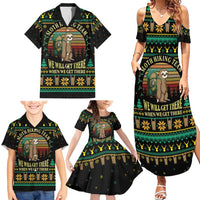 Sloth Team Christmas Holiday Family Matching Summer Maxi Dress and Hawaiian Shirt Sloth Hiking Team DT04 - Wonder Print Shop