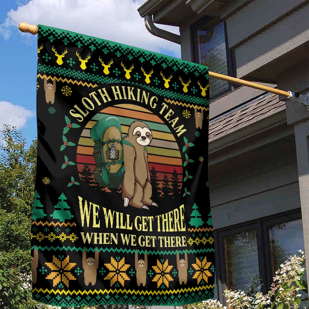 Sloth Team Christmas Holiday Garden Flag Sloth Hiking Team DT04 - Wonder Print Shop
