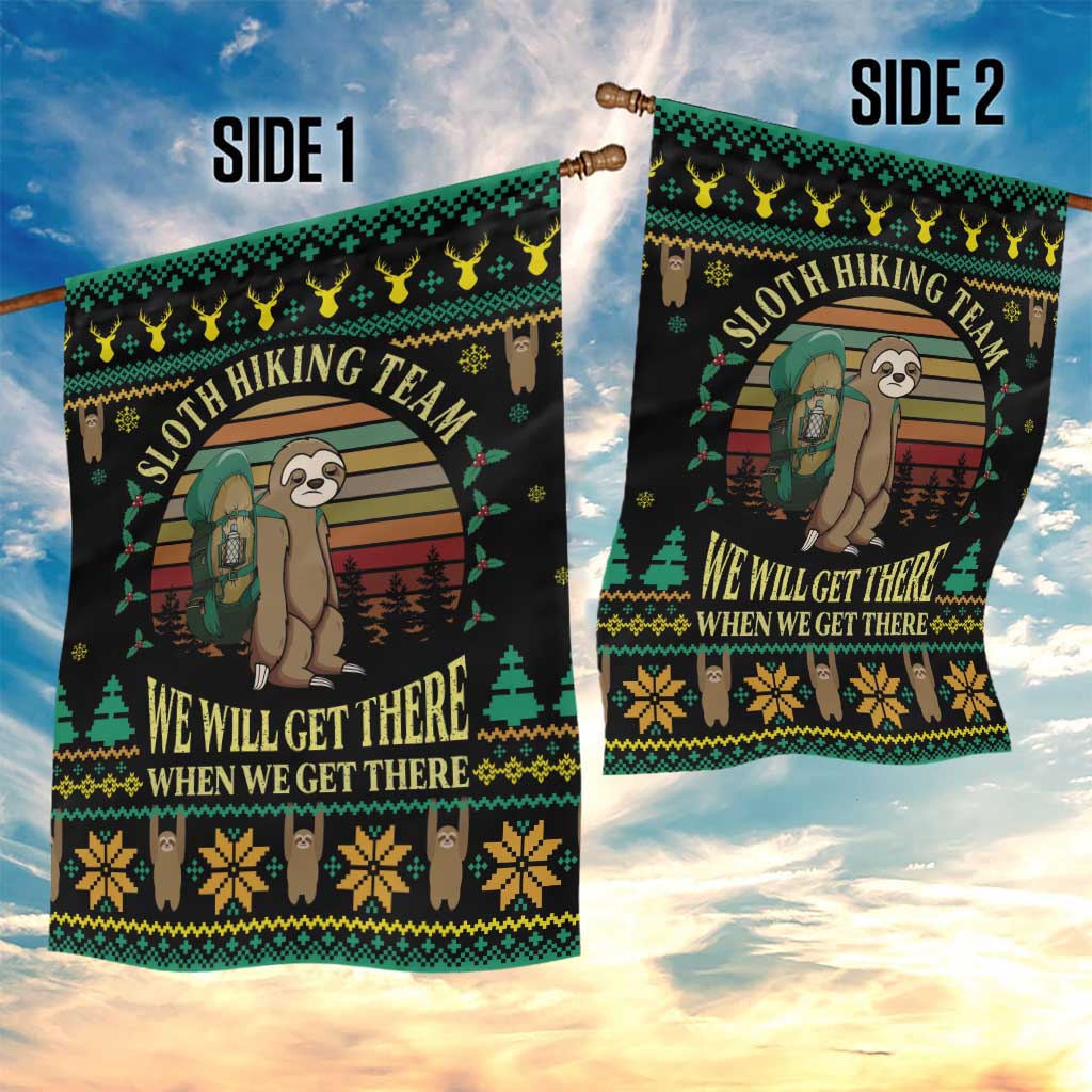 Sloth Team Christmas Holiday Garden Flag Sloth Hiking Team DT04 - Wonder Print Shop