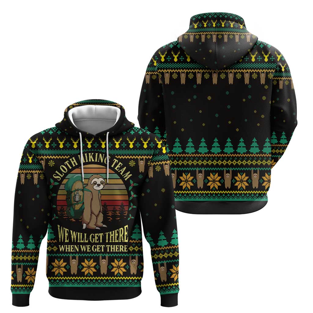 Sloth Team Christmas Holiday Hoodie Sloth Hiking Team DT04 - Wonder Print Shop