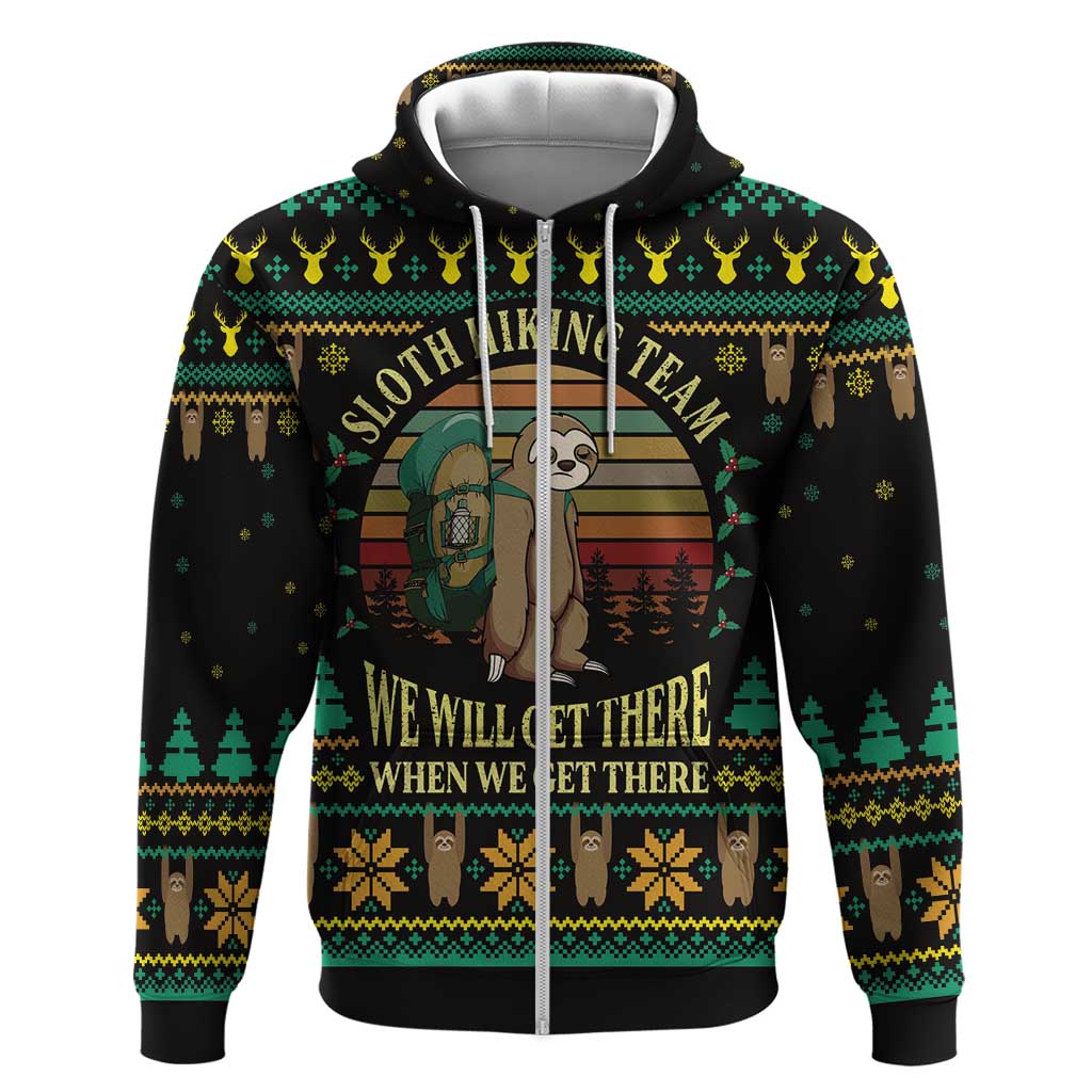 Sloth Team Christmas Holiday Hoodie Sloth Hiking Team DT04 - Wonder Print Shop