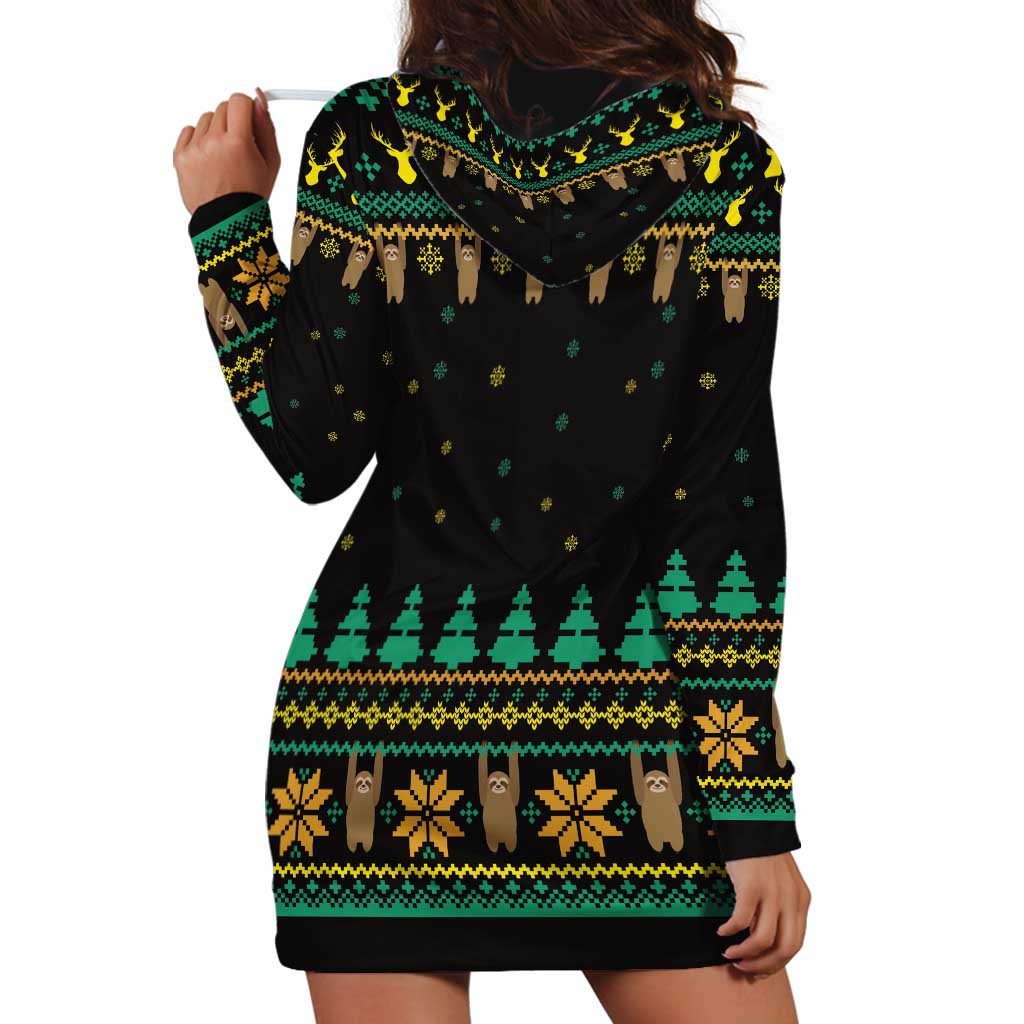 Sloth Team Christmas Holiday Hoodie Dress Sloth Hiking Team DT04 - Wonder Print Shop