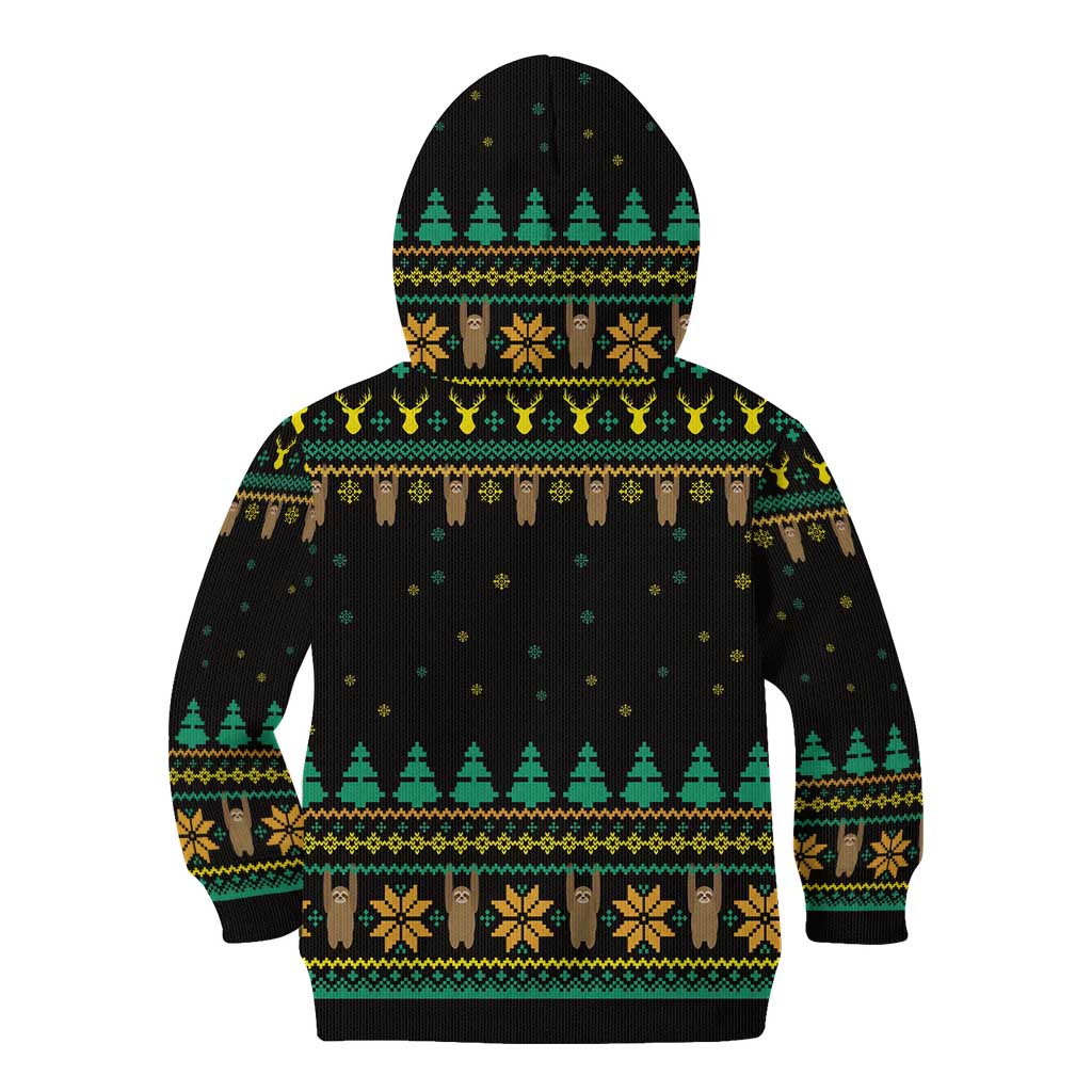 Sloth Team Christmas Holiday Kid Hoodie Sloth Hiking Team DT04 - Wonder Print Shop