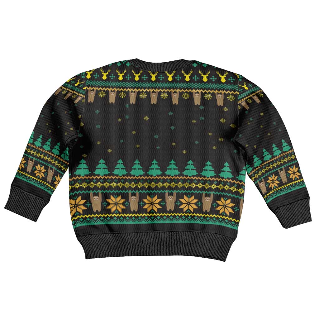 Sloth Team Christmas Holiday Kid Ugly Christmas Sweater Sloth Hiking Team DT04 - Wonder Print Shop