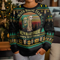 Sloth Team Christmas Holiday Kid Ugly Christmas Sweater Sloth Hiking Team DT04 - Wonder Print Shop