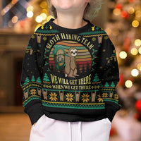 Sloth Team Christmas Holiday Kid Ugly Christmas Sweater Sloth Hiking Team DT04 - Wonder Print Shop